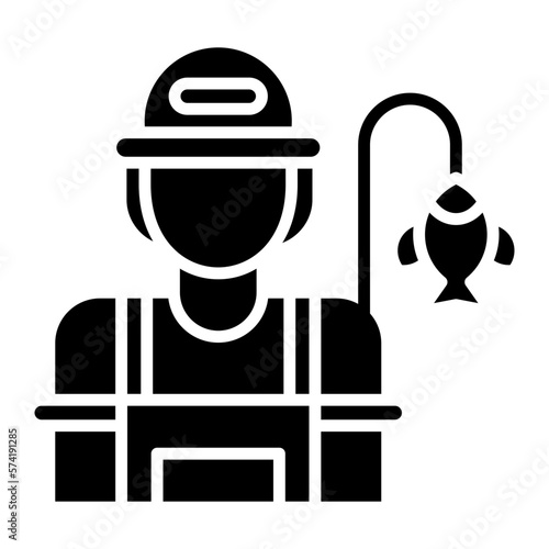 Fisherwoman Glyph Icon