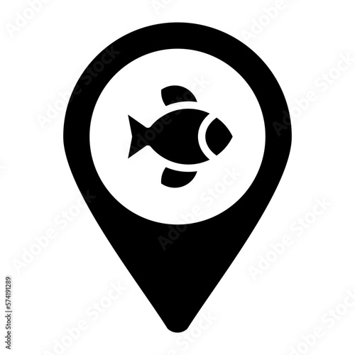 Fishing Destinations Glyph Icon