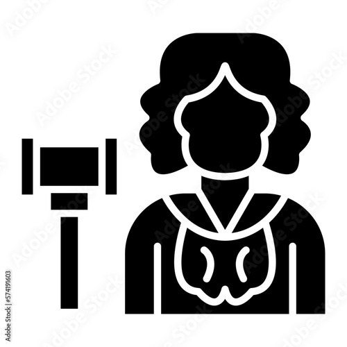Judge Female Glyph Icon
