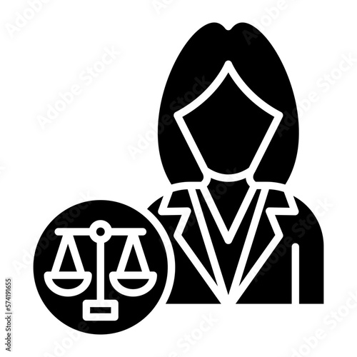 Lawyer Female Glyph Icon