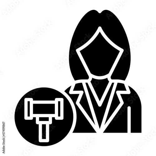 Public Defender Female Glyph Icon