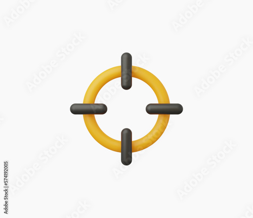 3d Realistic Crosshair vector Illustration