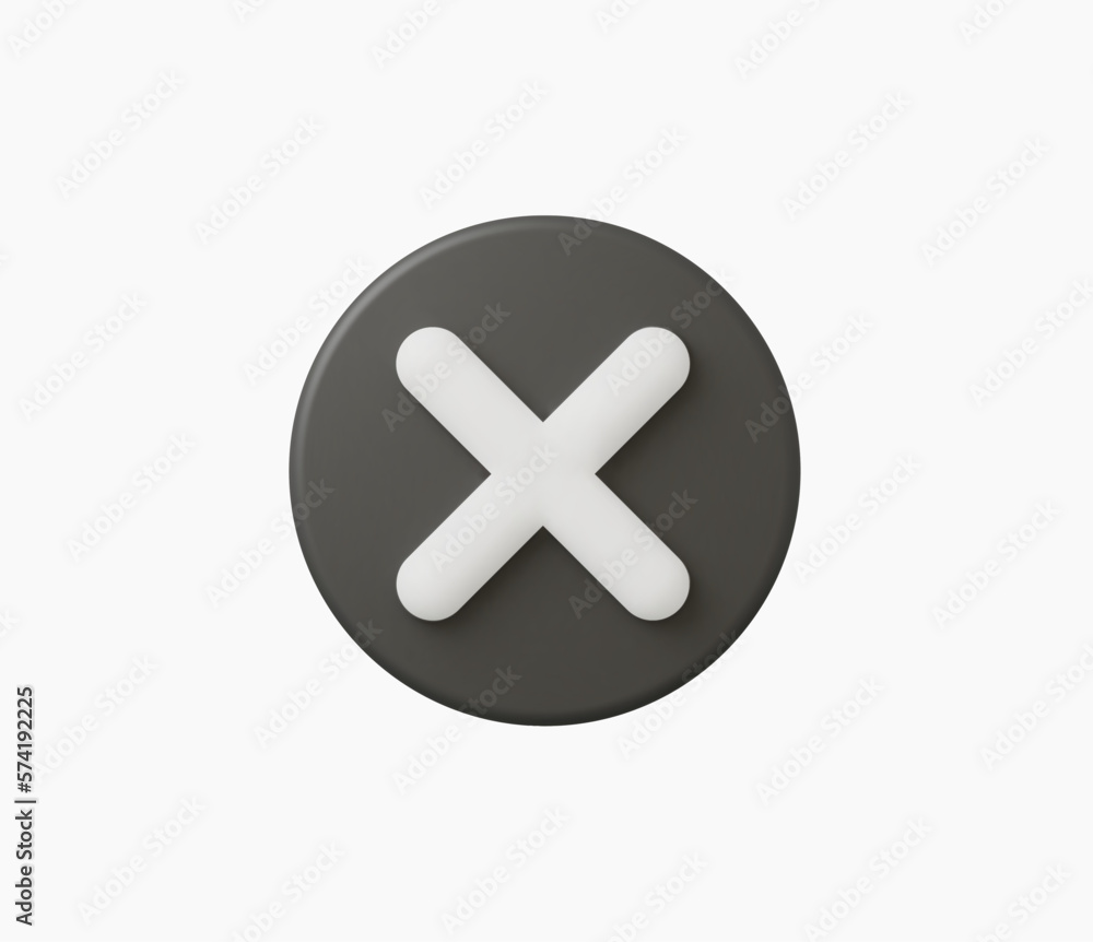 3D Realistic Cross checkmark sign vector illustration 3D Realistic Cross checkmark sign vector illustration