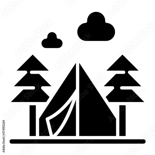 Campground Glyph Icon