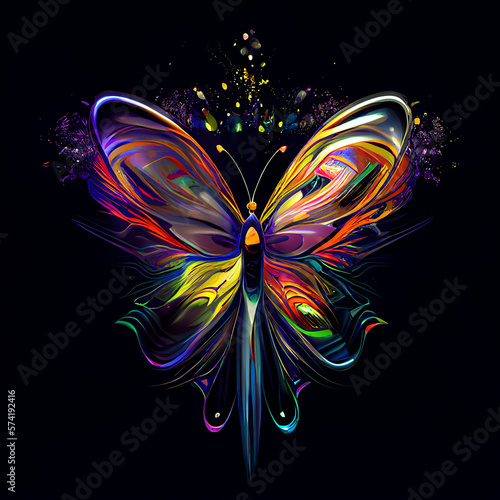 butterfly on black background © Roman