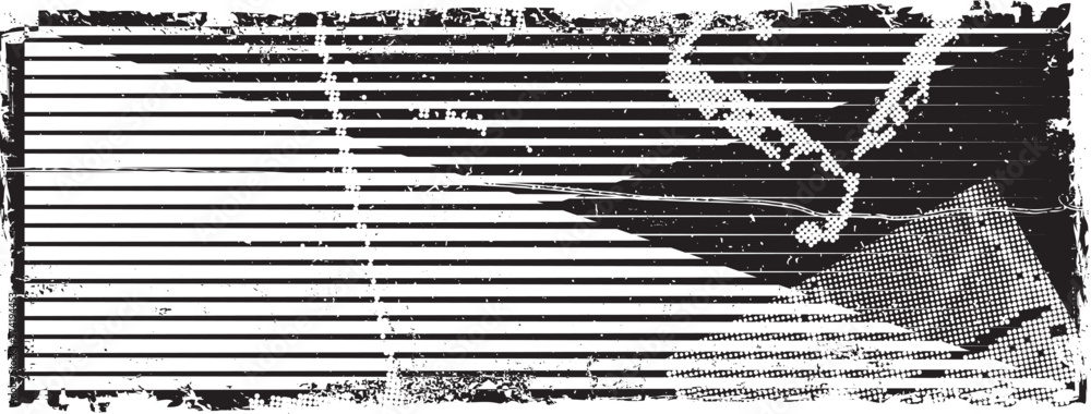 Obraz premium Grunge textured speed lines . Vector Illustration .Technology logo . Design element . Abstract geometric shape . 