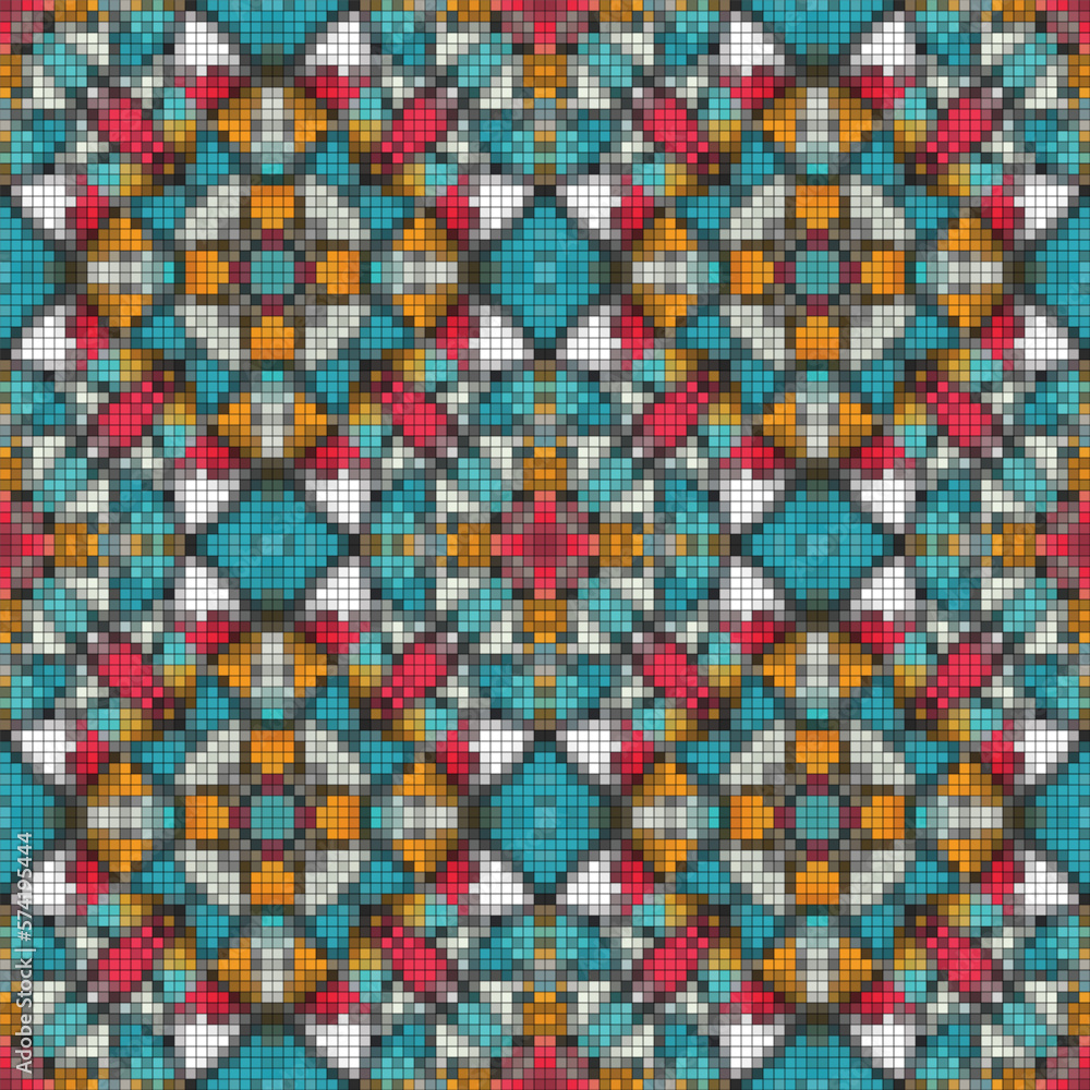 Fototapeta premium Abstract tiles seamless pattern. Cloth design, wallpaper.