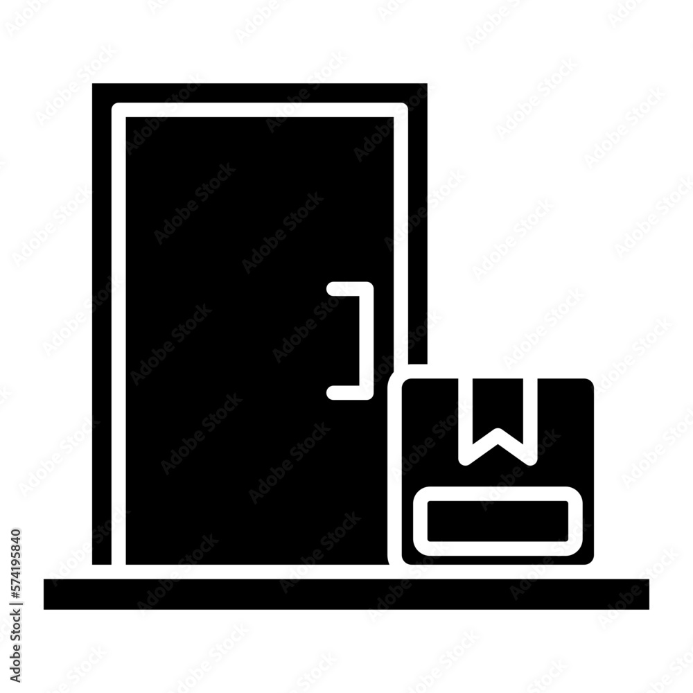 Delivery On Doorstep Glyph Icon Delivery On Doorstep Glyph Icon