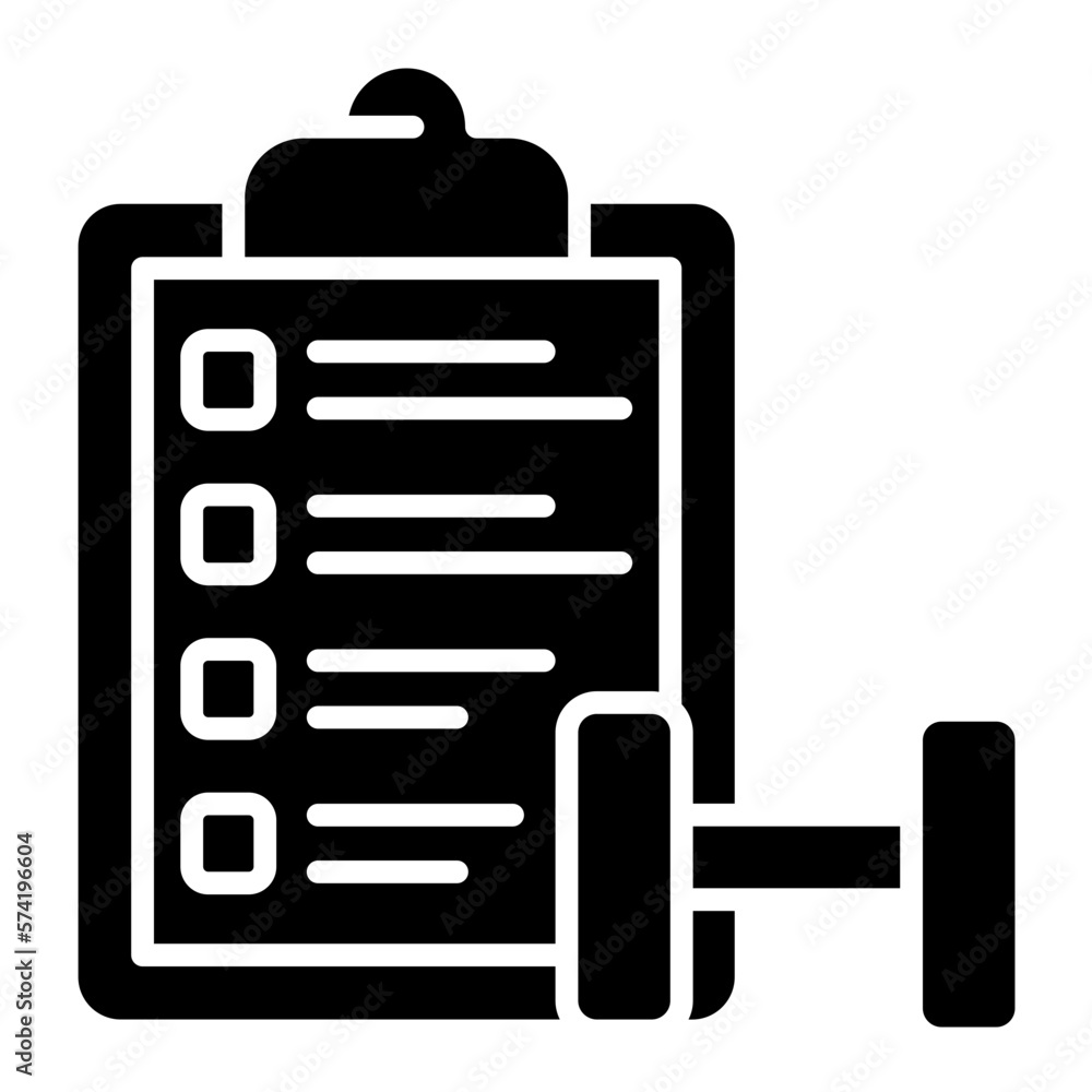 Exercise Schedule Glyph Icon Exercise Schedule Glyph Icon