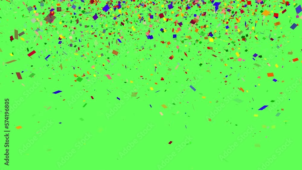 Colorful Confetti Falling Explosion Particles Blast Realistic On Black ...