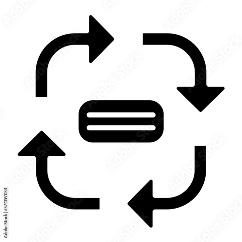 Clockwise Flow Chart Glyph Icon