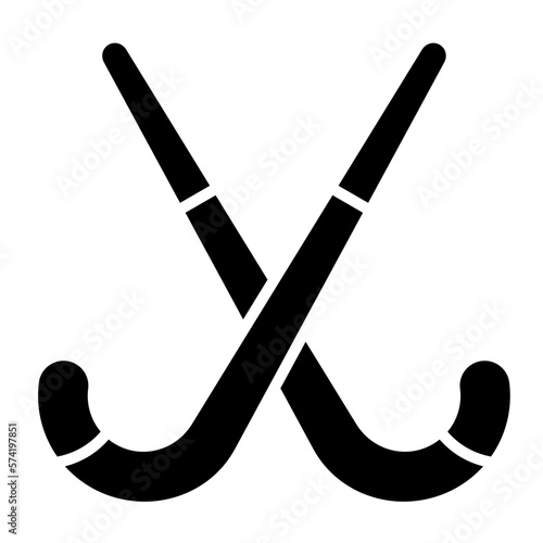 Field Hockey Sticks Glyph Icon