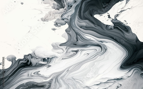 abstract black and white marble liquid background, white and black mineral oil paint on water. black marble black, white pattern texture, use for product design.