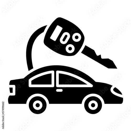 Car Rental Glyph Icon