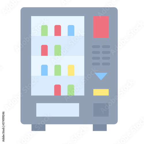 Vending Machine Flat Multicolor Icon