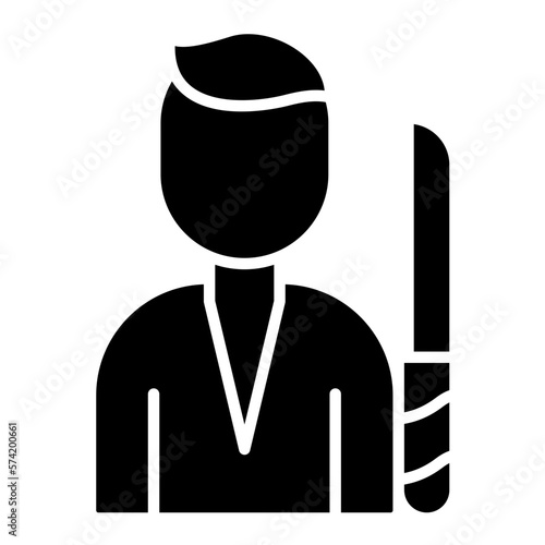 Knife Thrower Glyph Icon