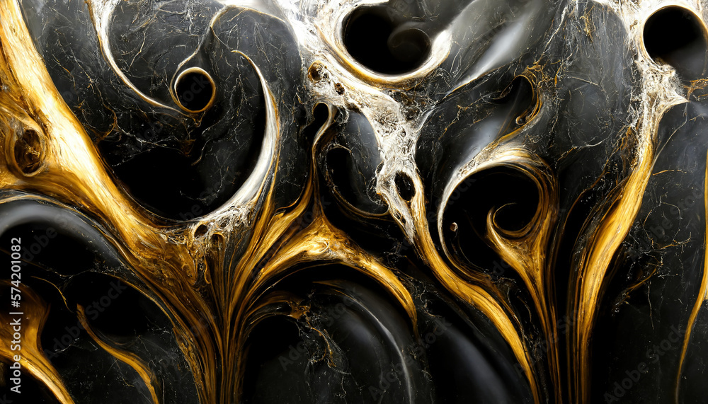 Gold and black luxurious marble textured background. Abstract design