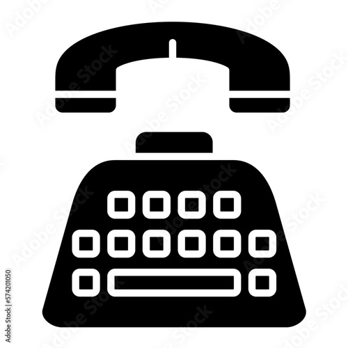 Telephone Typewriter Glyph Icon