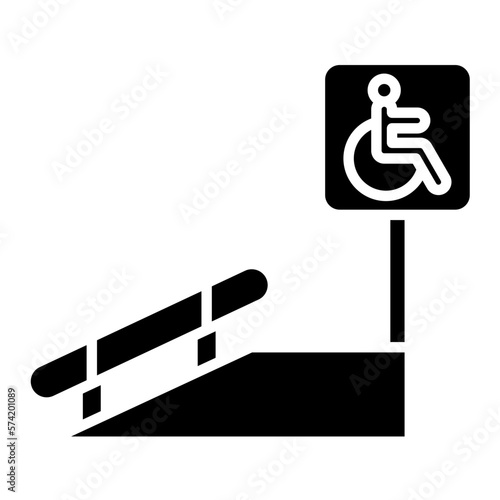 Wheelchair Ramp Glyph Icon