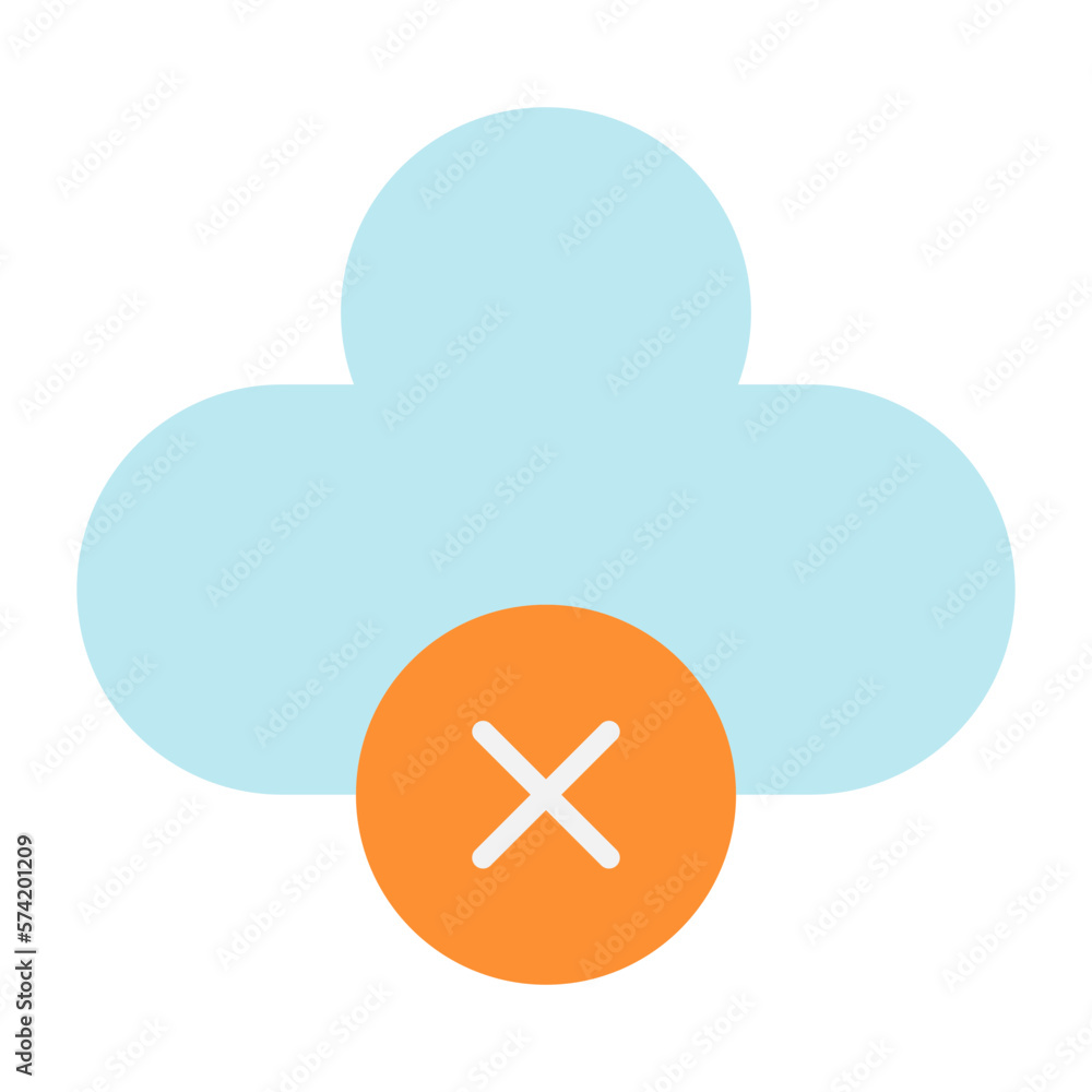 Cloud Inaccessible Flat Multicolor Icon Cloud Inaccessible Flat Multicolor Icon