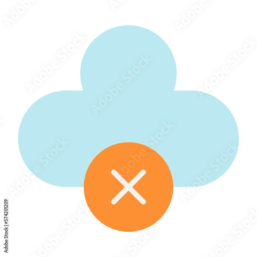 Cloud Inaccessible Flat Multicolor Icon