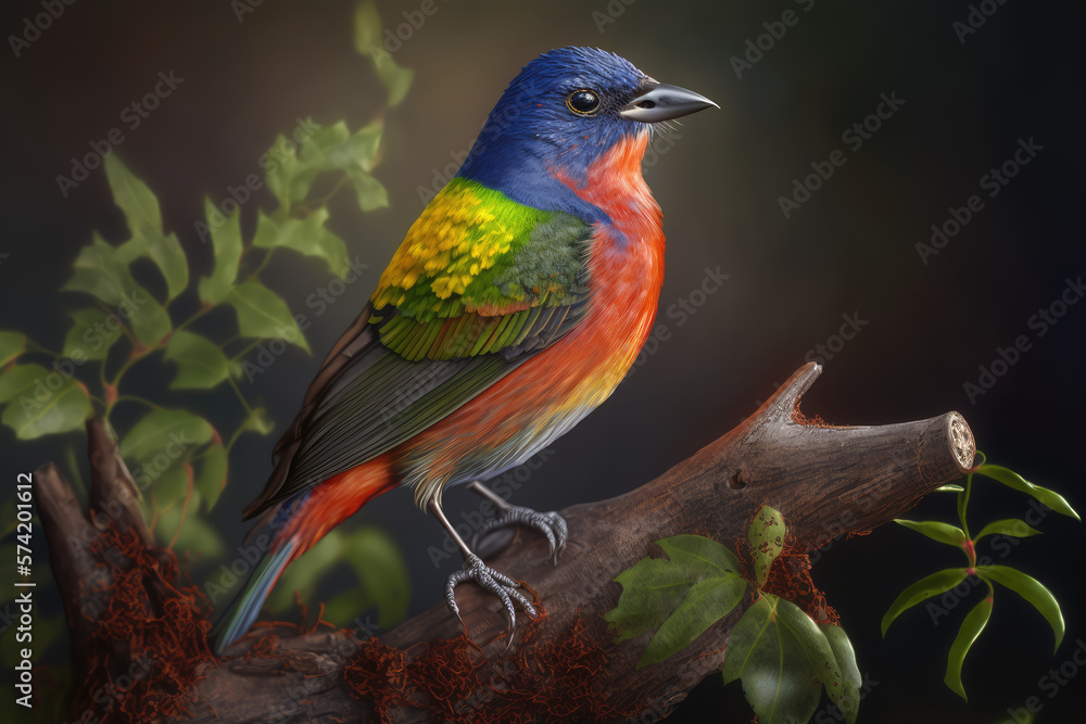 The painted bunting is a species of bird in the cardinal family, Cardinalidae. It is native to North America The painted bunting is a species of bird in the cardinal family, Cardinalidae. It is native to North America