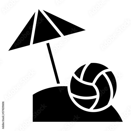 Beach Volleyball Glyph Icon