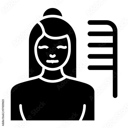 Hair Stylist Female Glyph Icon
