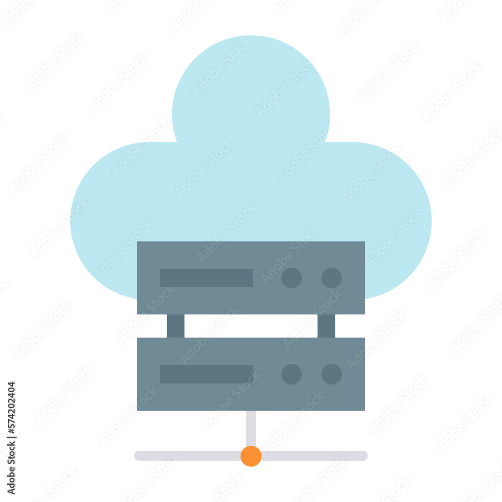 Online Server Flat Multicolor Icon Online Server Flat Multicolor Icon