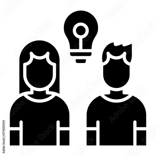 Motivated Team Glyph Icon