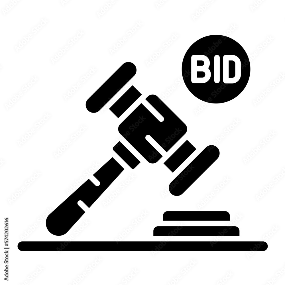 Auction Glyph Icon Auction Glyph Icon