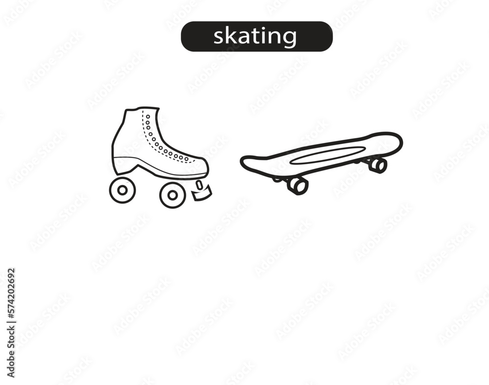 Skating Icons Vector Illustration Skating Icons Vector Illustration