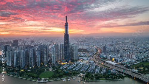 Sunset in Ho Chi Minh City.