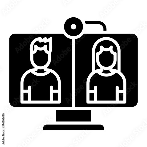 Video Conferencing Glyph Icon