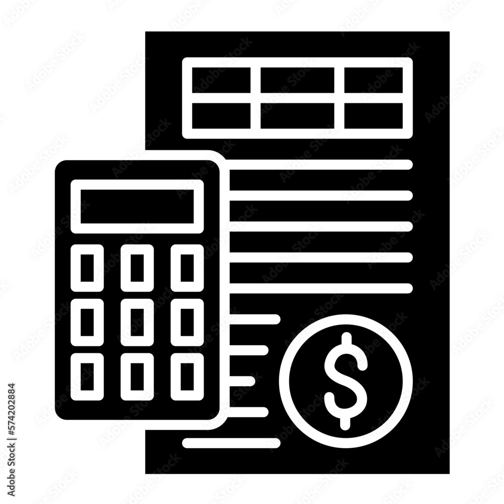 Accounting Glyph Icon Accounting Glyph Icon