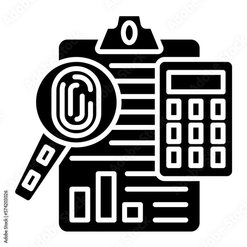 Forensic Accounting Glyph Icon