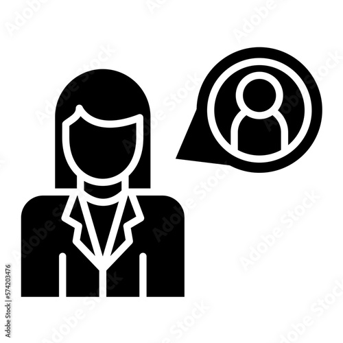 Hiring Manager Female Glyph Icon