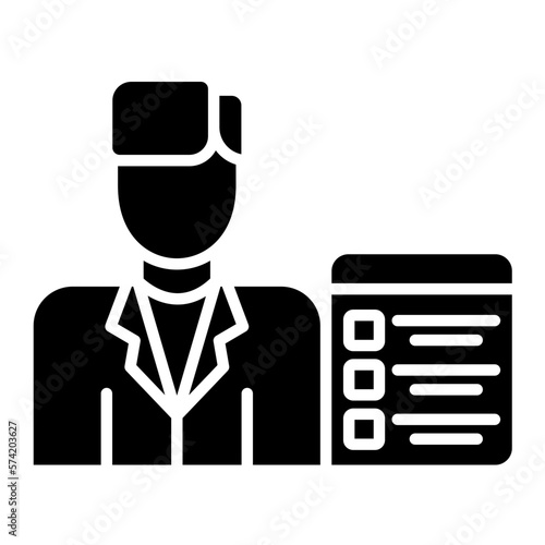 Recruiter Male Glyph Icon