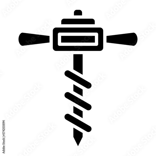 Drain Auger Glyph Icon