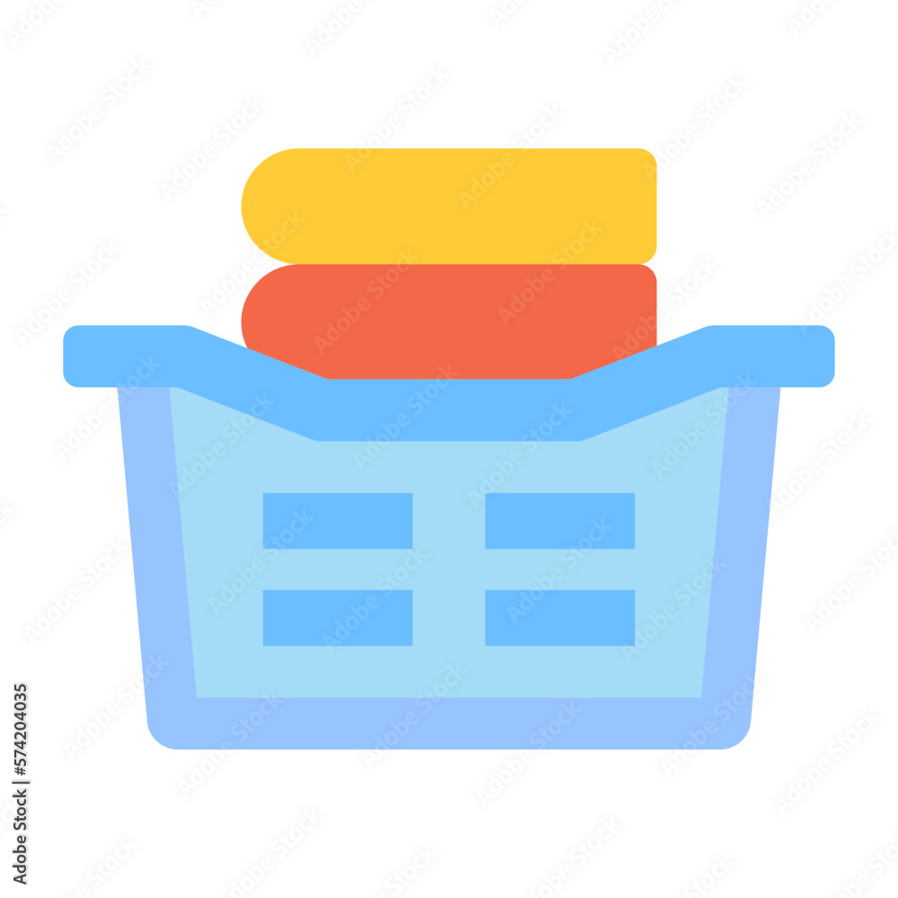 Laundry Basket Flat Multicolor Icon Laundry Basket Flat Multicolor Icon