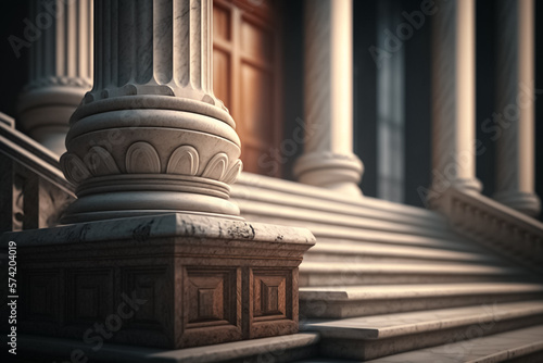The row of classical columns with steps Fototapet