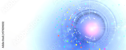 Quantum processing. Deep learning artificial intelligence. Future new technology  for business or science presentation