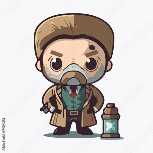 cute doctor chibi style vector