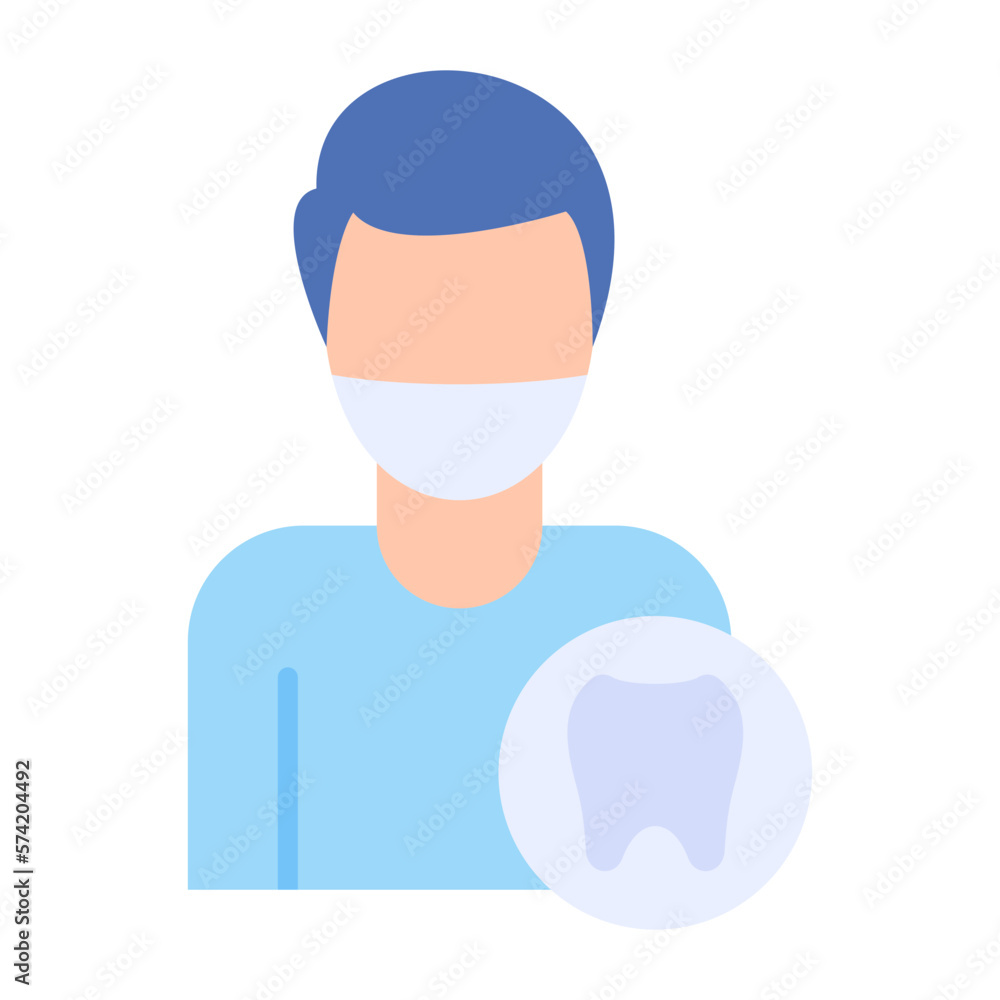 Male Dentist Flat Multicolor Icon Male Dentist Flat Multicolor Icon