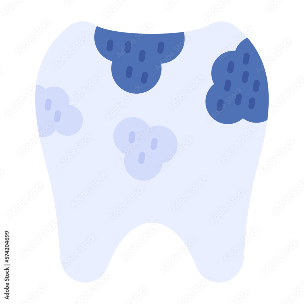 Obraz premium Tooth Decayed Flat Multicolor Icon