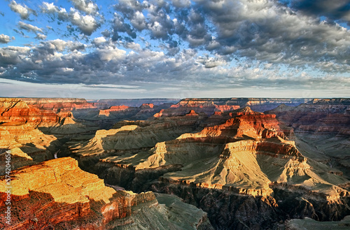 View of Grand Canyon with clouds in the morning