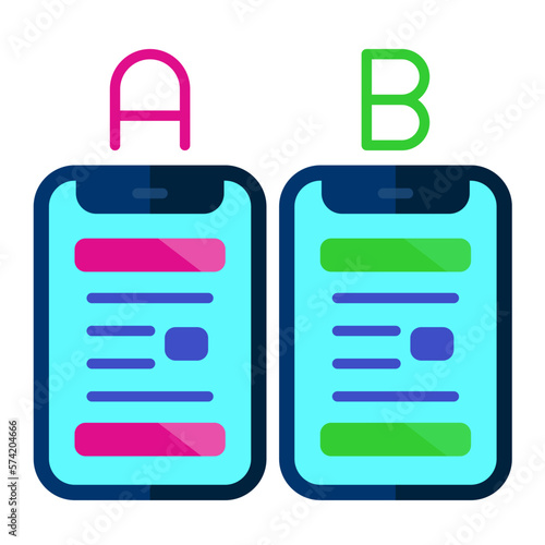 Ab Testing Flat Multicolor Icon