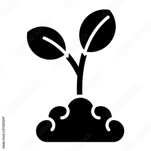Material Grown Glyph Icon