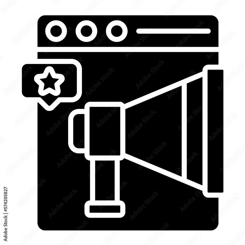 Promote Website Glyph Icon Promote Website Glyph Icon
