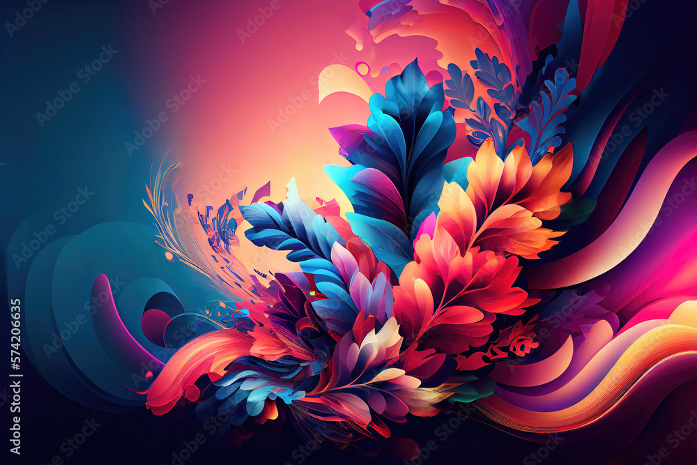 Colorful abstract organic background wallpaper design (Generative AI)